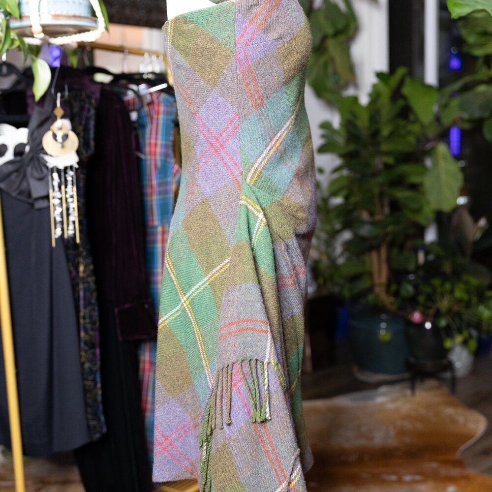 Rugby Ralph Lauren Tartan Wool Strapless Dress – Bias Cut – Size 8 - Picture 6 of 10